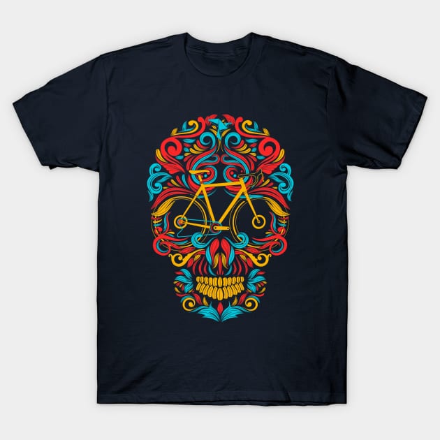 Bike Skull T-Shirt by ladinoariel